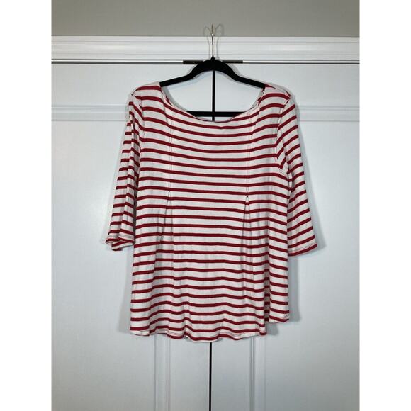 Free People We The Free Cannes Tee Petite Small Cotton Top White/Red Striped - Picture 6 of 8
